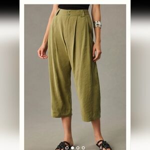 By Anthropologie Cropped Pleated Trousers